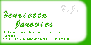 henrietta janovics business card